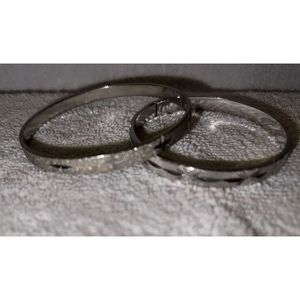 Fashion Jewerly. Two Silver Bangle Bracelets